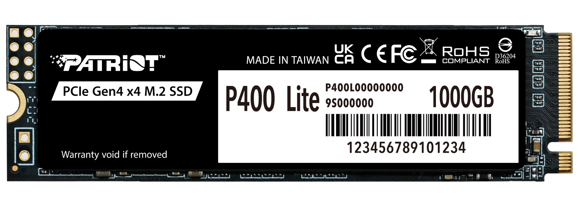 Твердотелльный накопитель Patriot SSD P400 Lite 1TB M.2 2280 NVMe PCle 4.0 x4 R3500/W2700 TBW 560TB