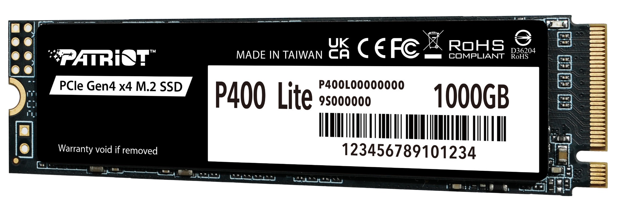 Твердотелльный накопитель Patriot SSD P400 Lite 1TB M.2 2280 NVMe PCle 4.0 x4 R3500/W2700 TBW 560TB