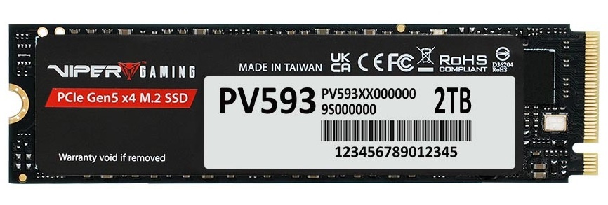 Накопитель SSD M.2 PCIE 2TB 2280 NVMe PV593P2TBM28H PATRIOT