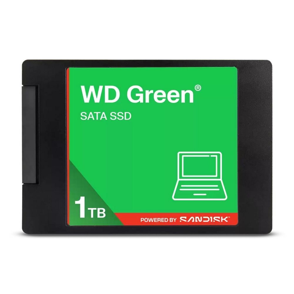 Накопитель SSD 1TB WD Green, 2.5", SATA III, R/W - 545/510 MB/s 3D-NAND