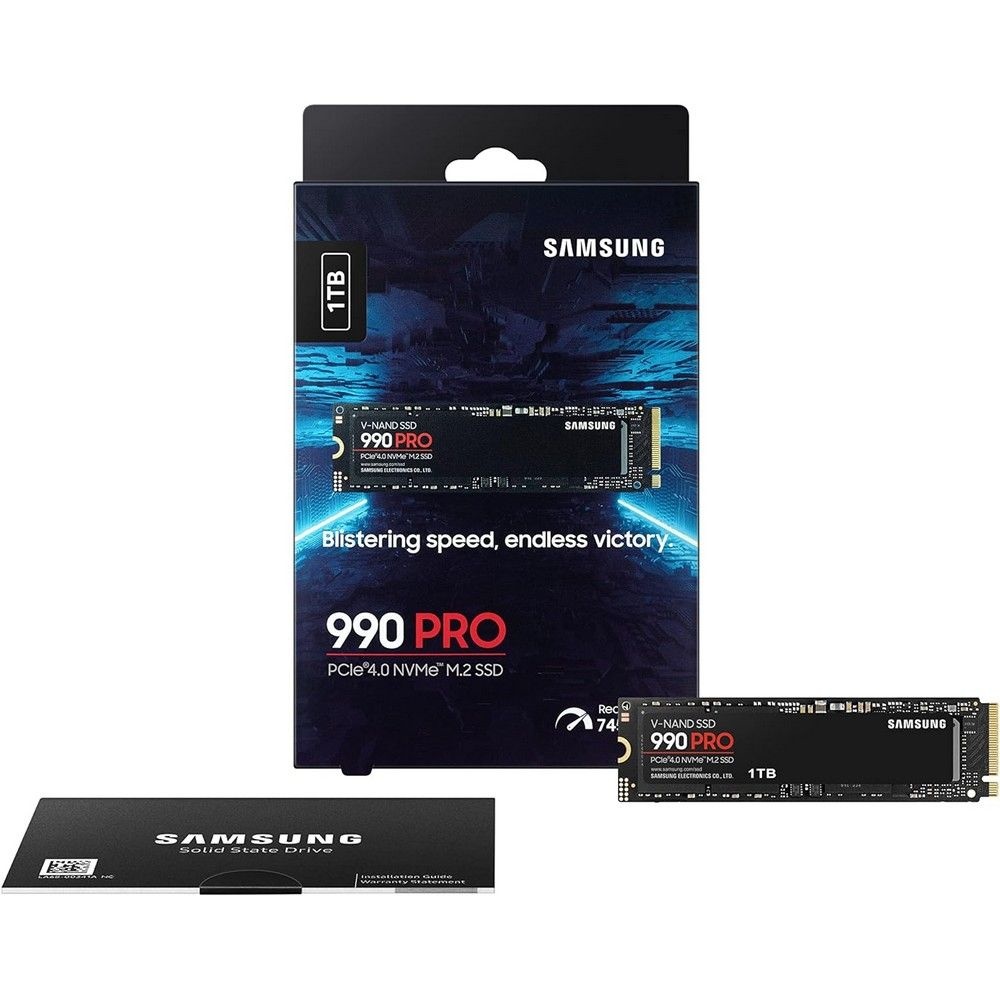 SSD накопитель Samsung 990 Pro MZ-V9P1T0B/AM 1ТБ, M.2 2280, PCIe 4.0 x4, NVMe, M.2