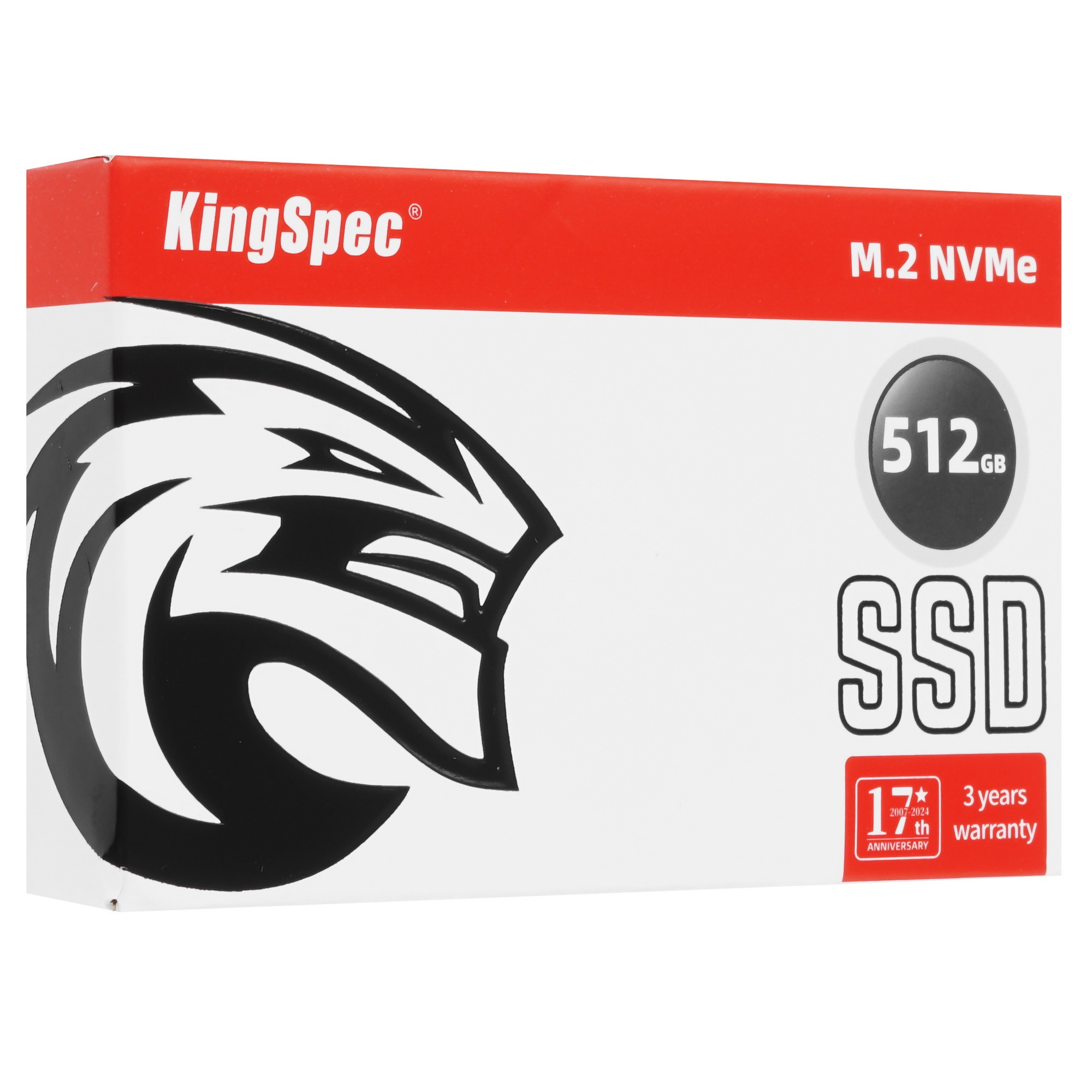 Накопитель SSD KingSpec NX-512, 512Gb, PCIe 3.0 x4, M.2 2280, NVMe, R/W 3400/3100