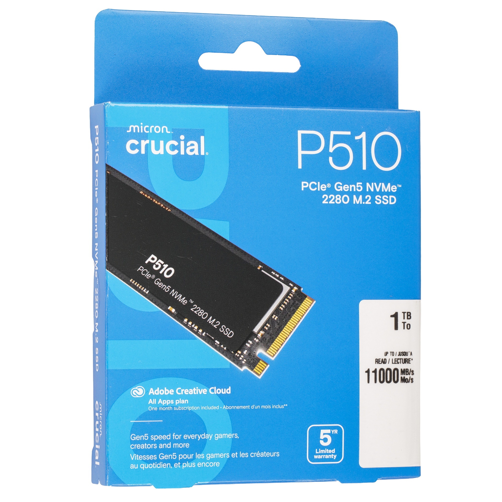 Твердотельный накопитель SSD Crucial P510 1TB PCIe Gen5 NVMe M.2 SSD CT1000P510SSD8
