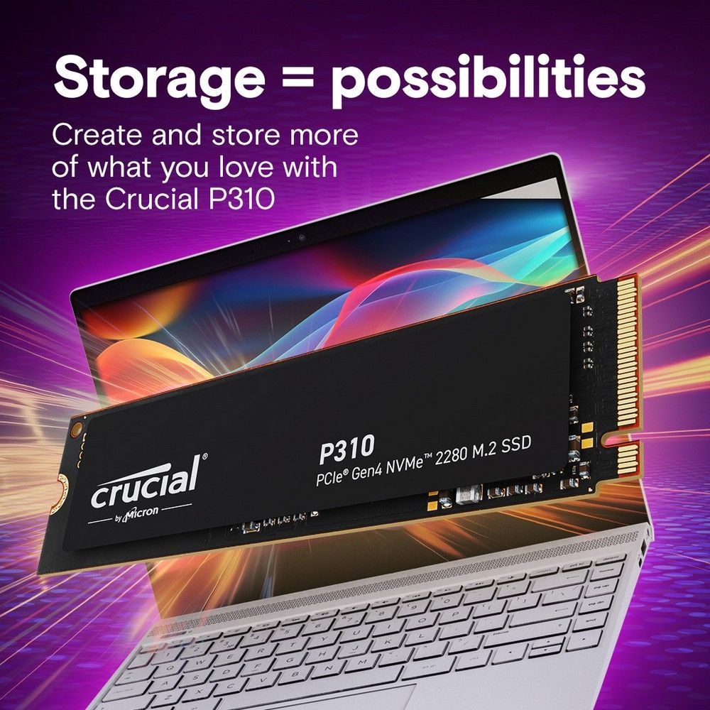 Накопитель SSD Crucial P310 500GB PCIe Gen4 NVMe 2280 M.2 SSD CT500P310SSD8