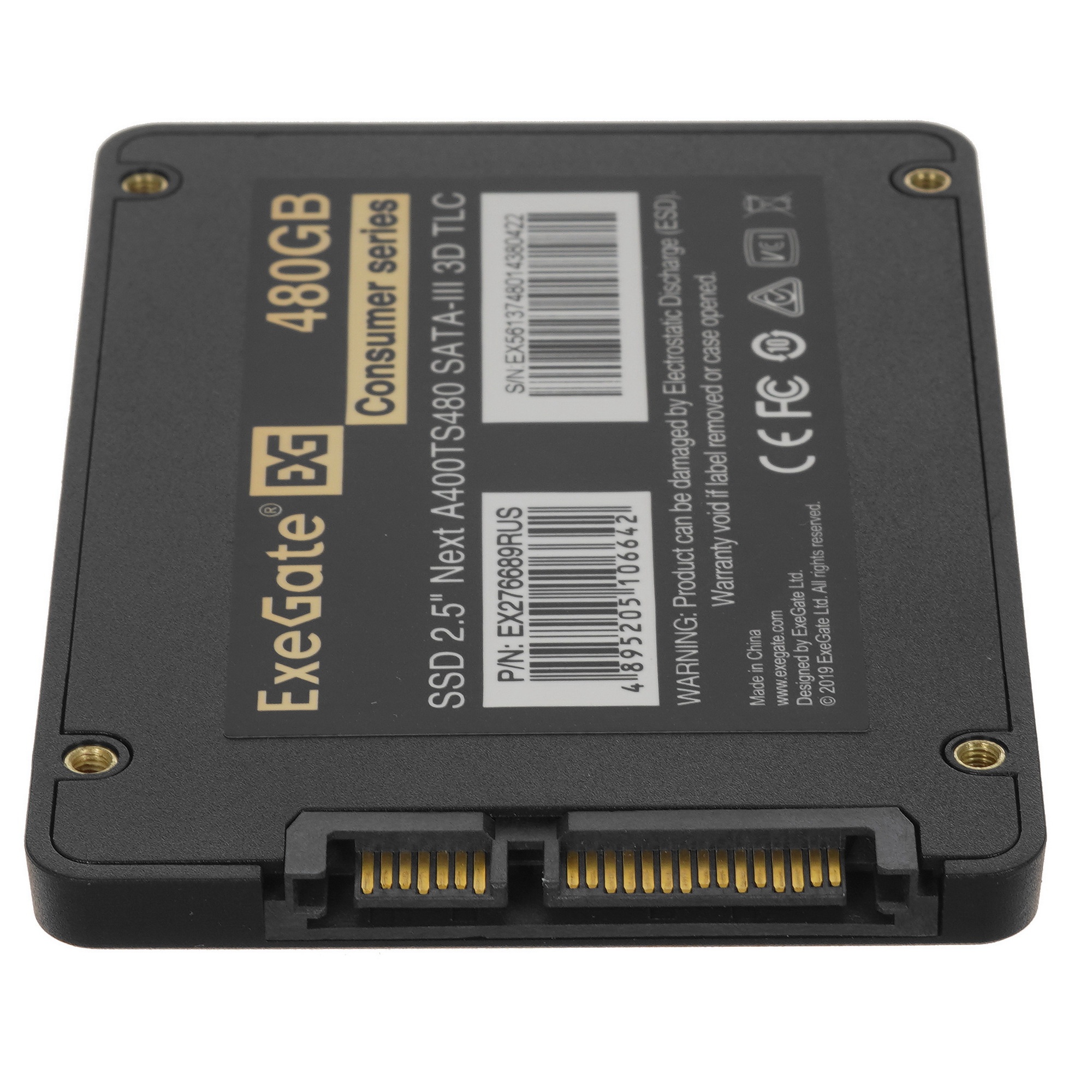 Накопитель SSD ExeGate Next A400TS480, 480Gb, 2.5", SATA III, R/W 550/500