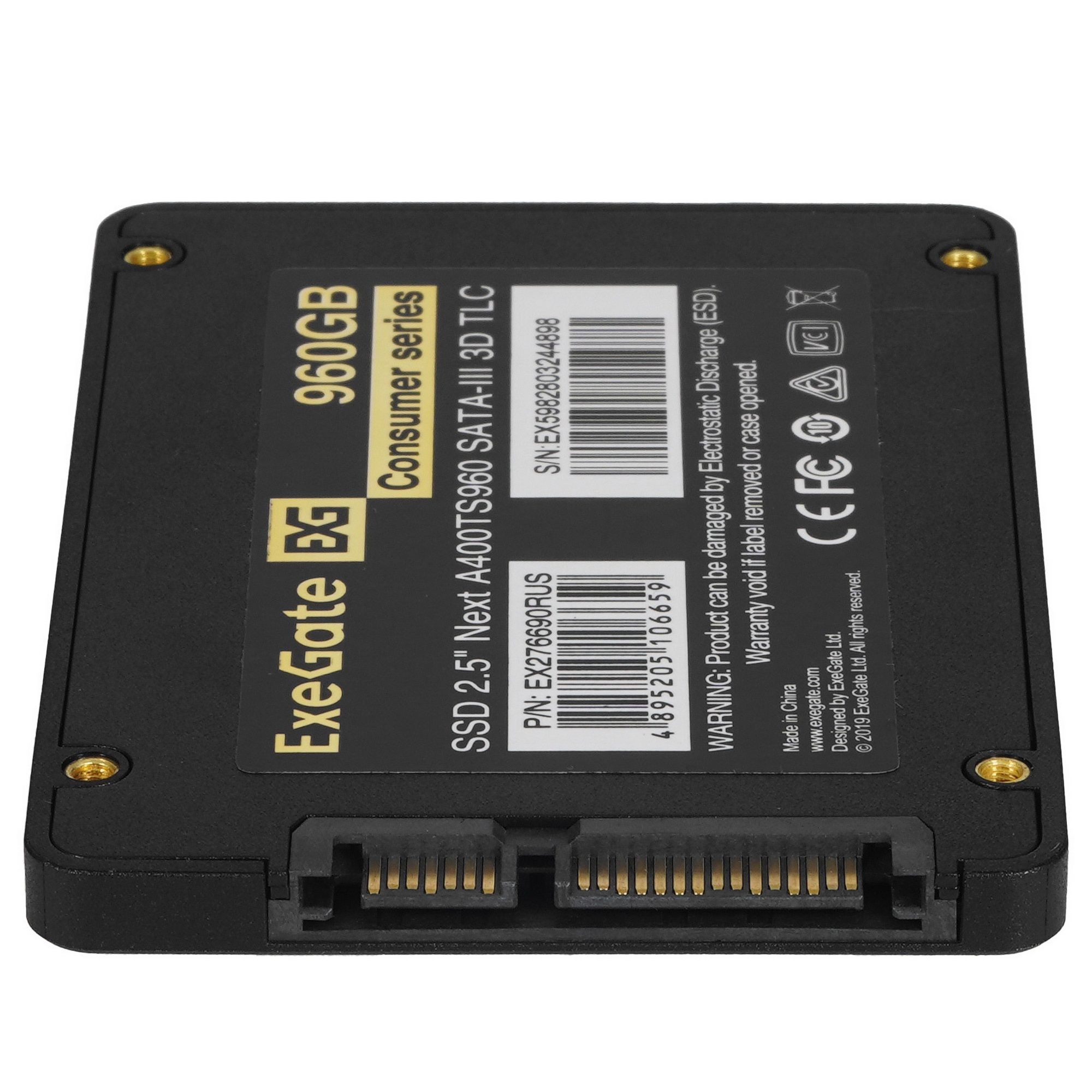 Накопитель SSD 2.5" 960GB ExeGate Next A400TS960 (SATA-III, 3D TLC) OEM