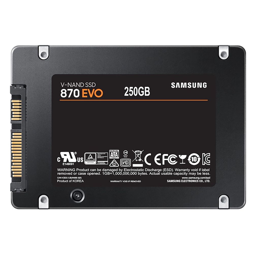 Накопитель SSD 2.5" 250GB Samsung 870 EVO Client SSD MZ-77E250B/AM SATA 6Gb/s, 560/530, IOPS 98/88K,