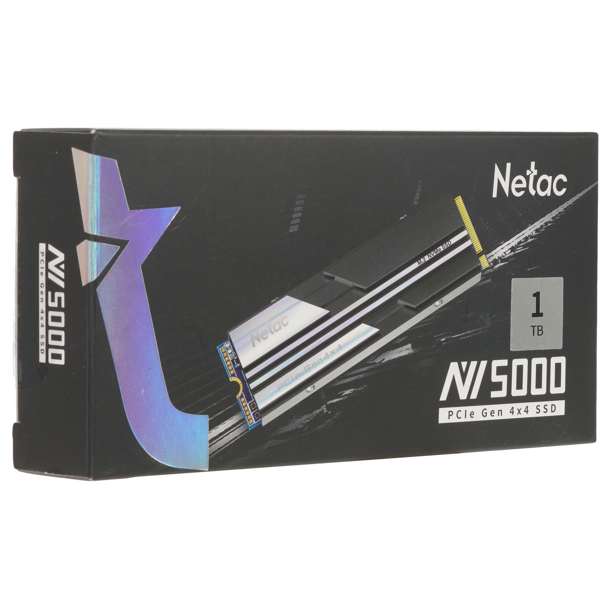 Накопитель SSD Netac NV5000, 1TB, M.2 2280, PCIe 4.0 x4, NVMe, R/W 5000/4400, с радиатором