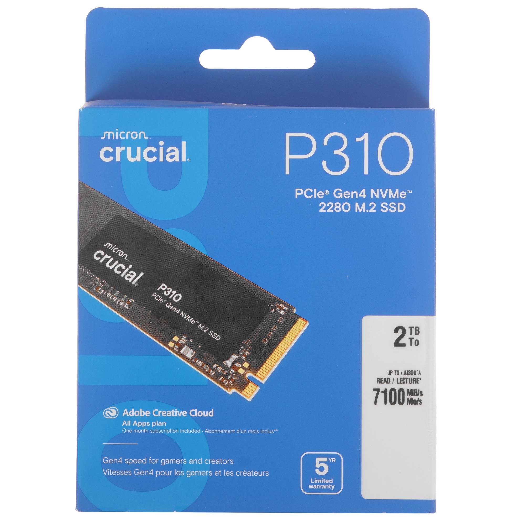 Твердотельный диск 2TB Crucial P310 M.2, M.2 2280, PCI-E 4x4 [R/W - 6000/7100 MB/s]