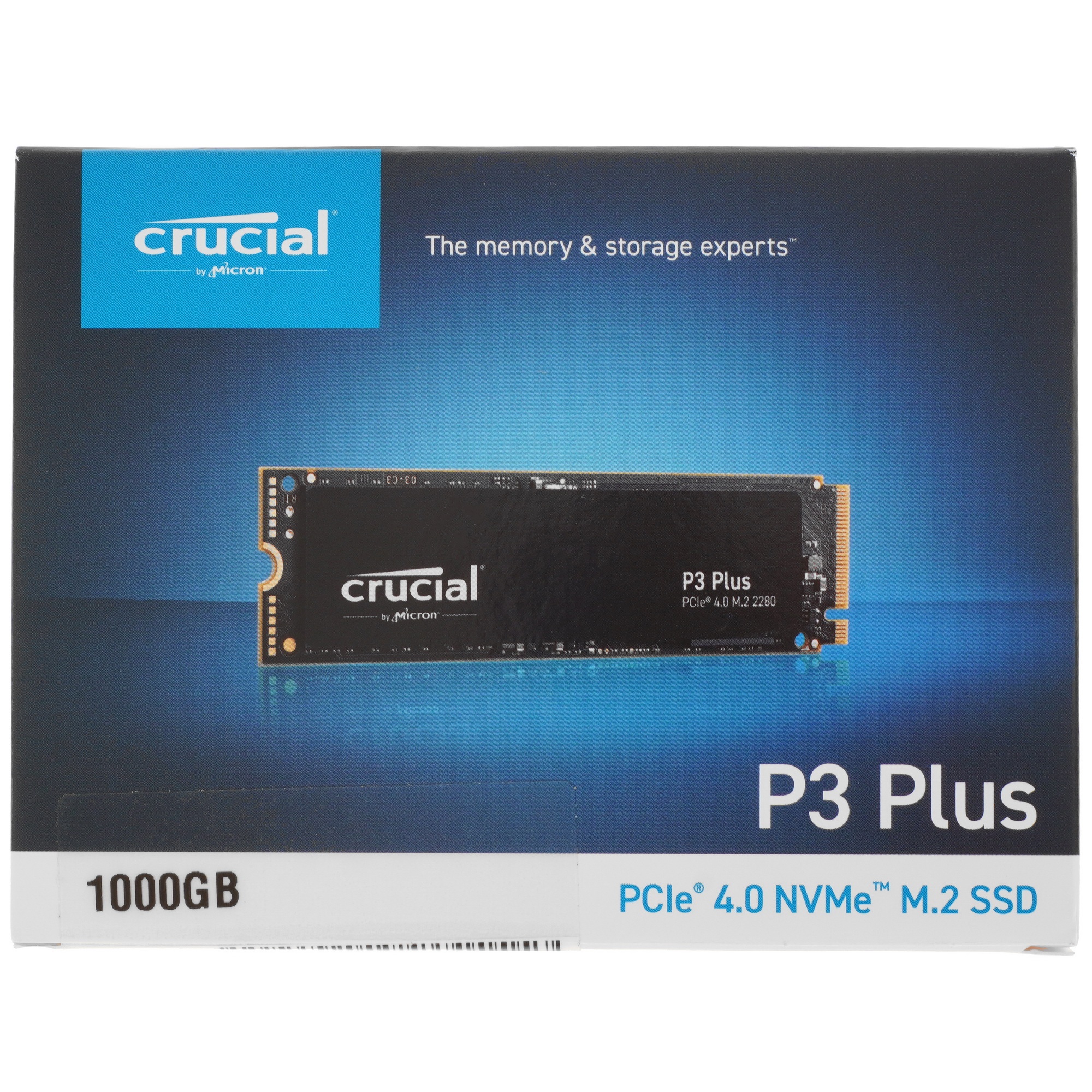 Накопитель SSD Crucial P3 Plus, 1Tb, M.2 2280, PCIe 4.0 x4, NVMe, R/W 3600/5000