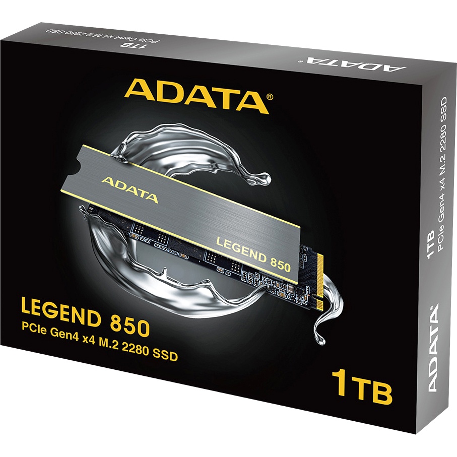 Накопитель SSD ADATA LEGEND 850, 1Tb, PCIe 4.0 x4, M.2 2280, NVMe, R/W 5000/4500, с радиатором