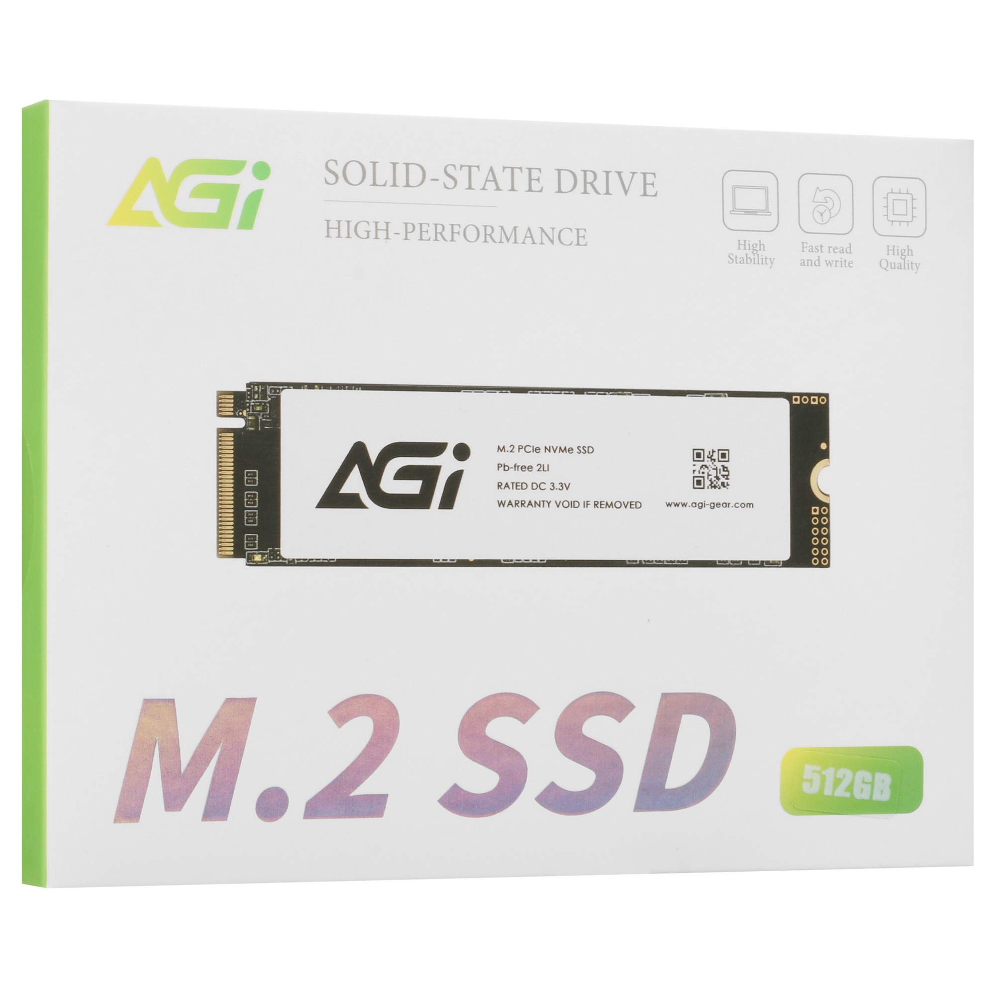 Накопитель SSD AGI AI818, 512Gb, PCIe 4.0 x4, M.2 2280, NVMe, R/W 5055/2765