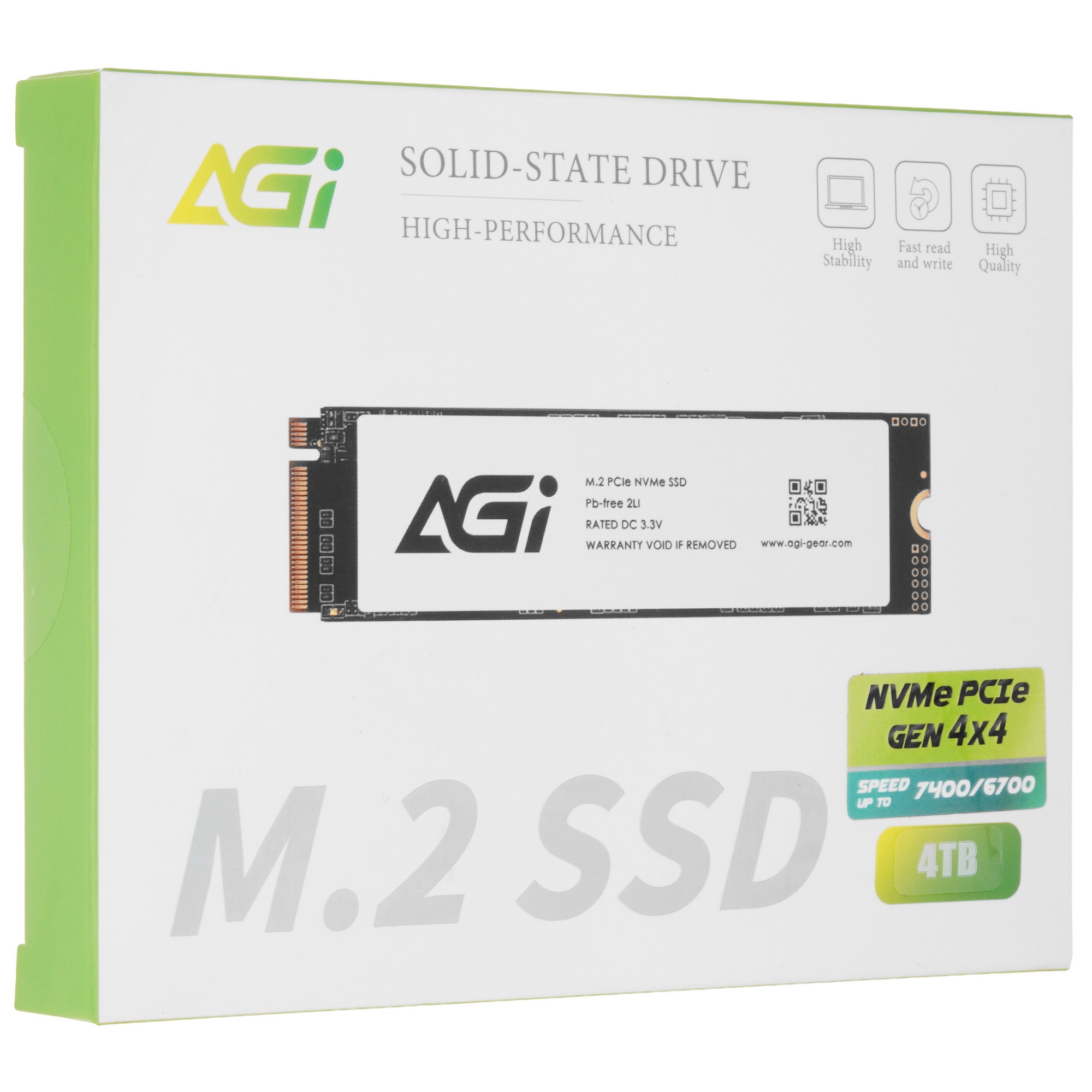 Накопитель SSD AGi PCIe 4.0 x4 4TB AGI4T0G44AI828-CB AI828 M.2 2280
