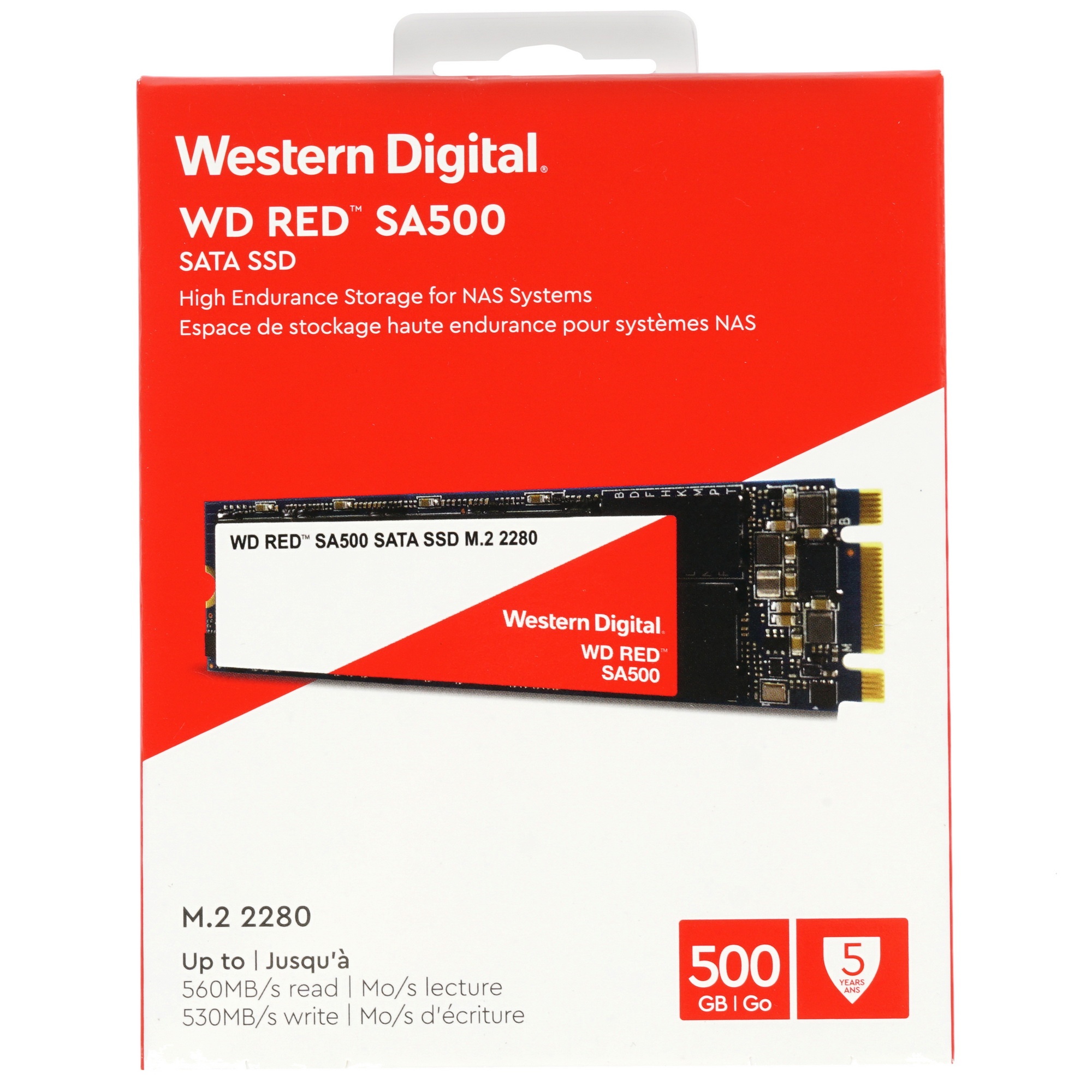 Накопитель SSD WD Red SA500 WDS500G1R0B, 500Gb, SATA III, M.2 2280, R/W 560/530