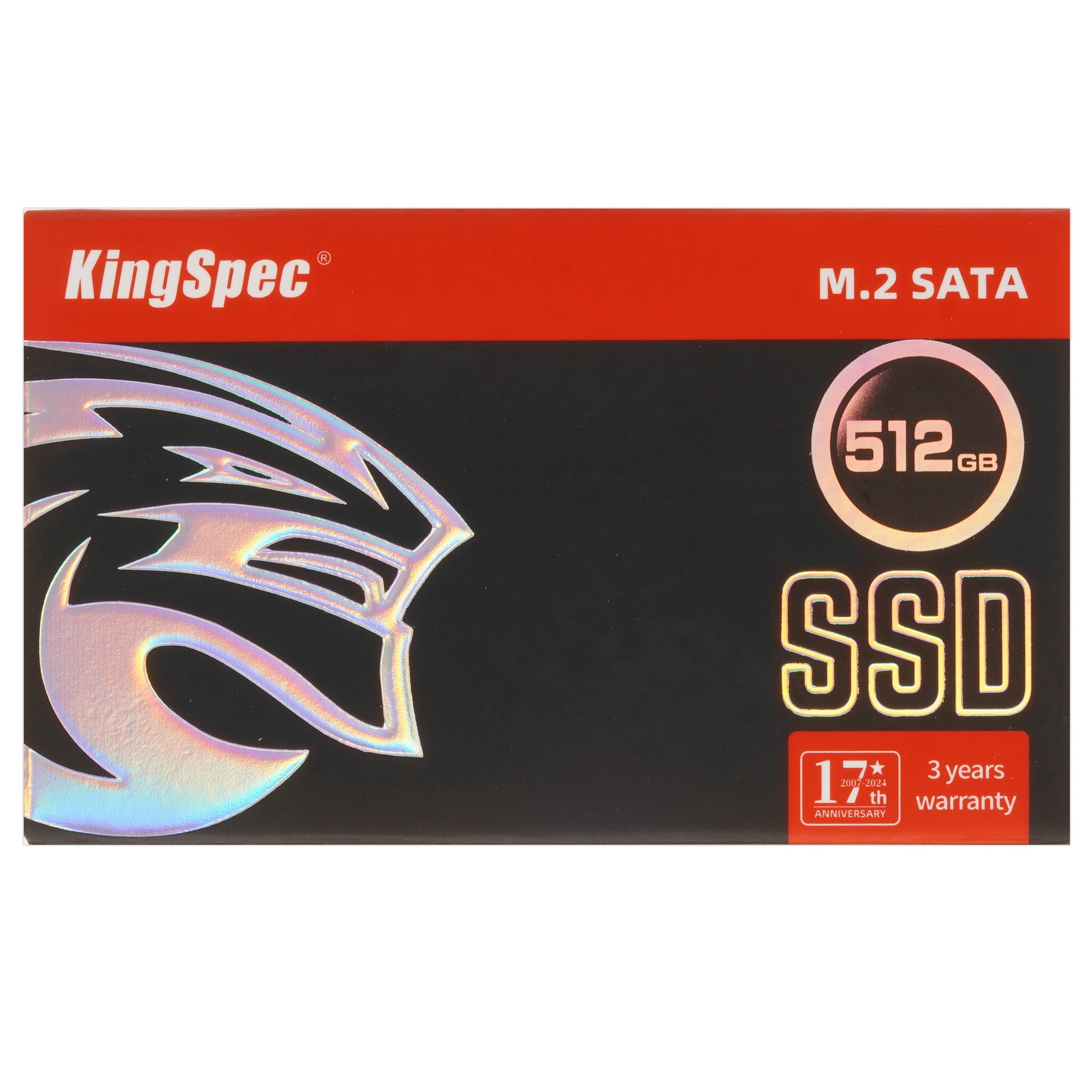 Накопитель SSD KingSpec NT-512, 512GB, SATA 3, M.2 2280, R/W 570/450