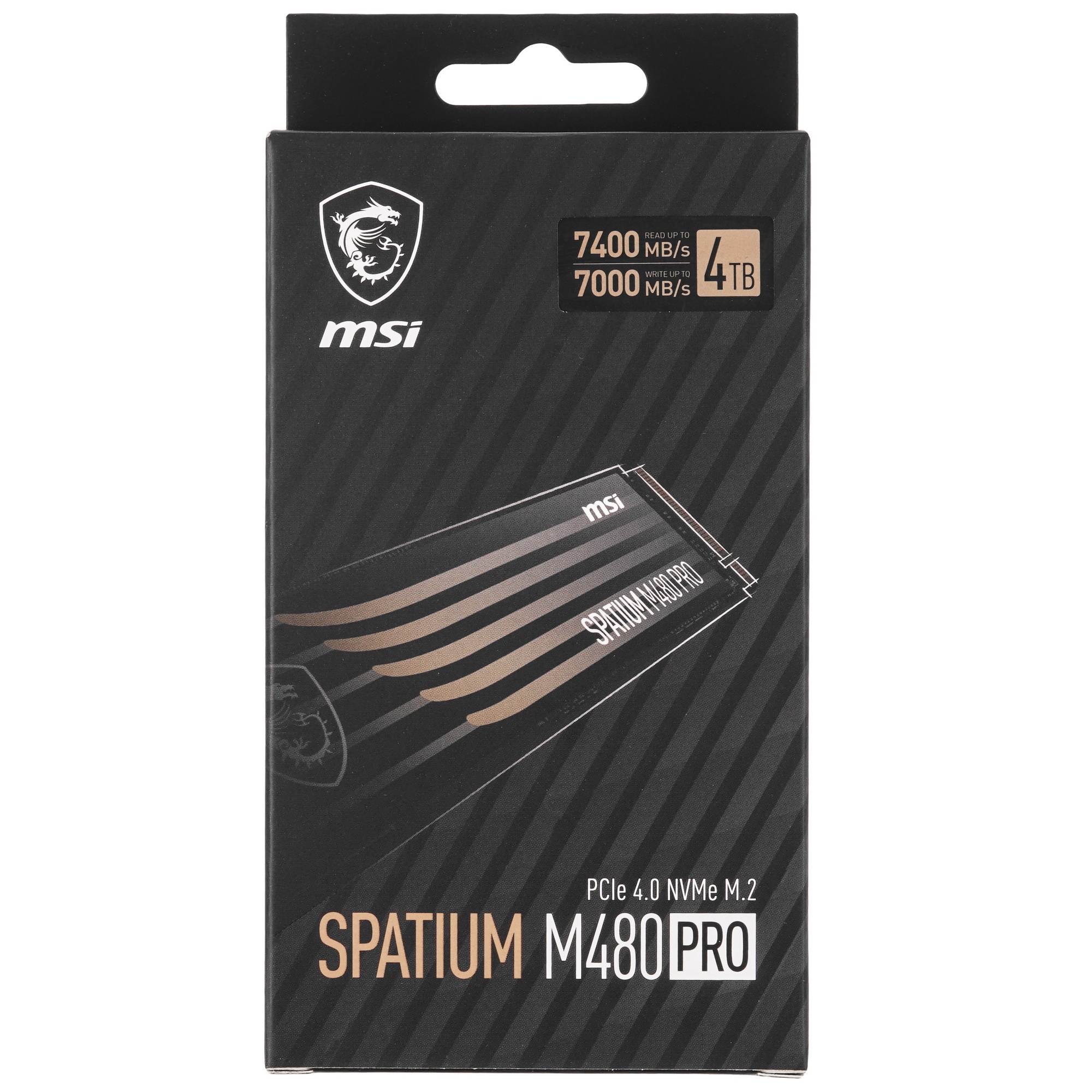 Накопитель SSD MSI SPATIUM M480 PRO, 4TB, PCIe 4.0 x4, M.2 2280, NVMe, R/W 7400/7000