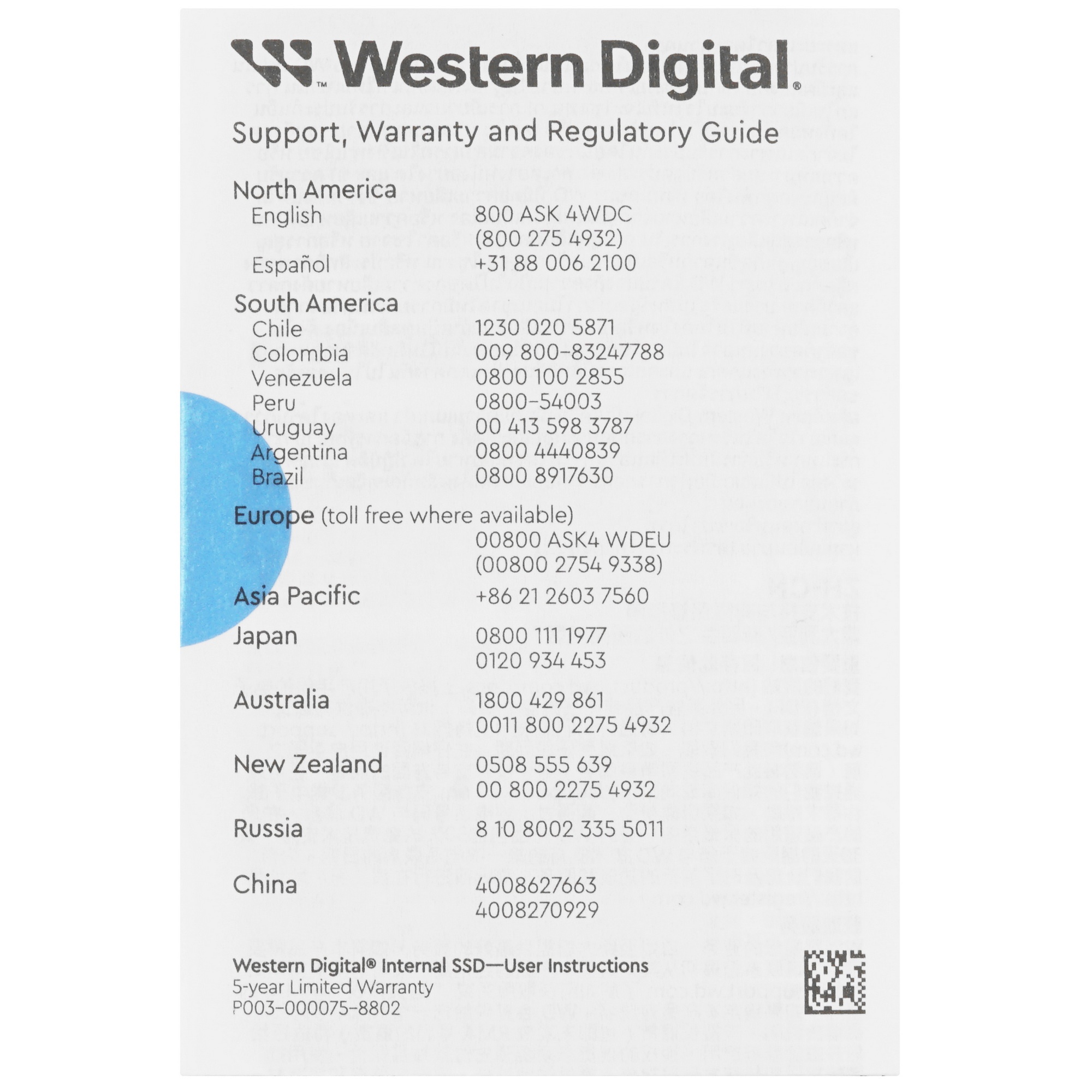 Накопитель SSD WD Blue WDS200T4B0E, 2Tb, PCIe 4.0 x4, M.2 2280, NVMe, R/W 5150/4850