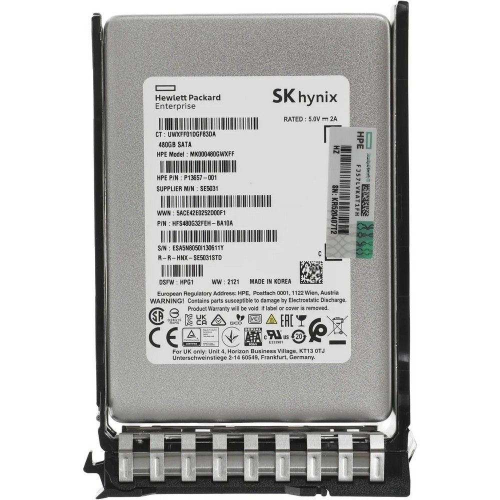 Накопитель SSD HPE 480GB 2.5''(SFF) 6G SATA Mixed Use Hot Plug BC Multi Vendor SSD (for HP Proliant