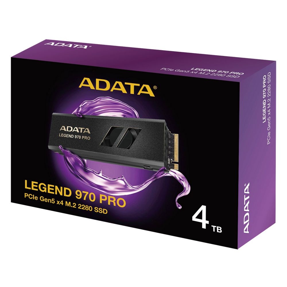 Накопитель SSD A-Data Legend 970 PRO, 4000Gb, PCIe 5.0 x4, M.2 2280, NVMe, R/W 14000/11000, с радиат