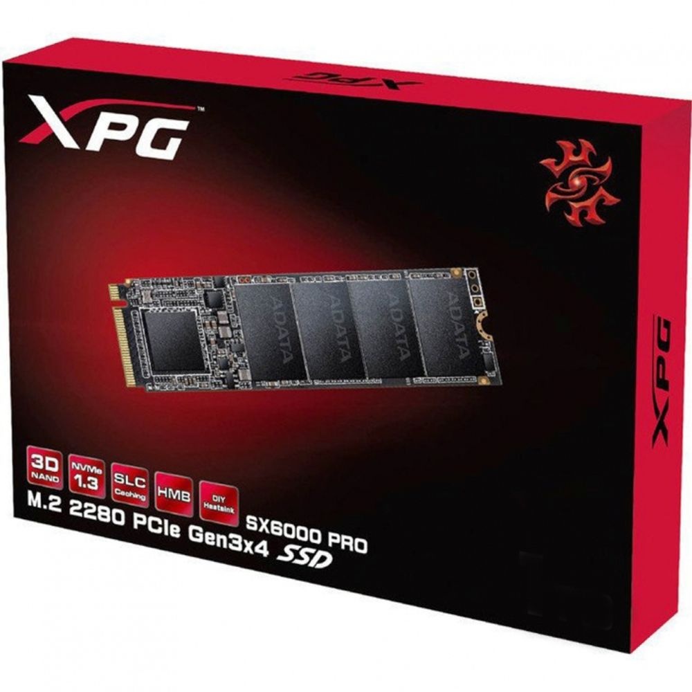 Накопитель SSD Adata 512GB M.2 XPG SX6000 Pro, 2280, PCI-E 3x4, [R/W - 2100/1400 MB/s] 3D-NAND TLC,