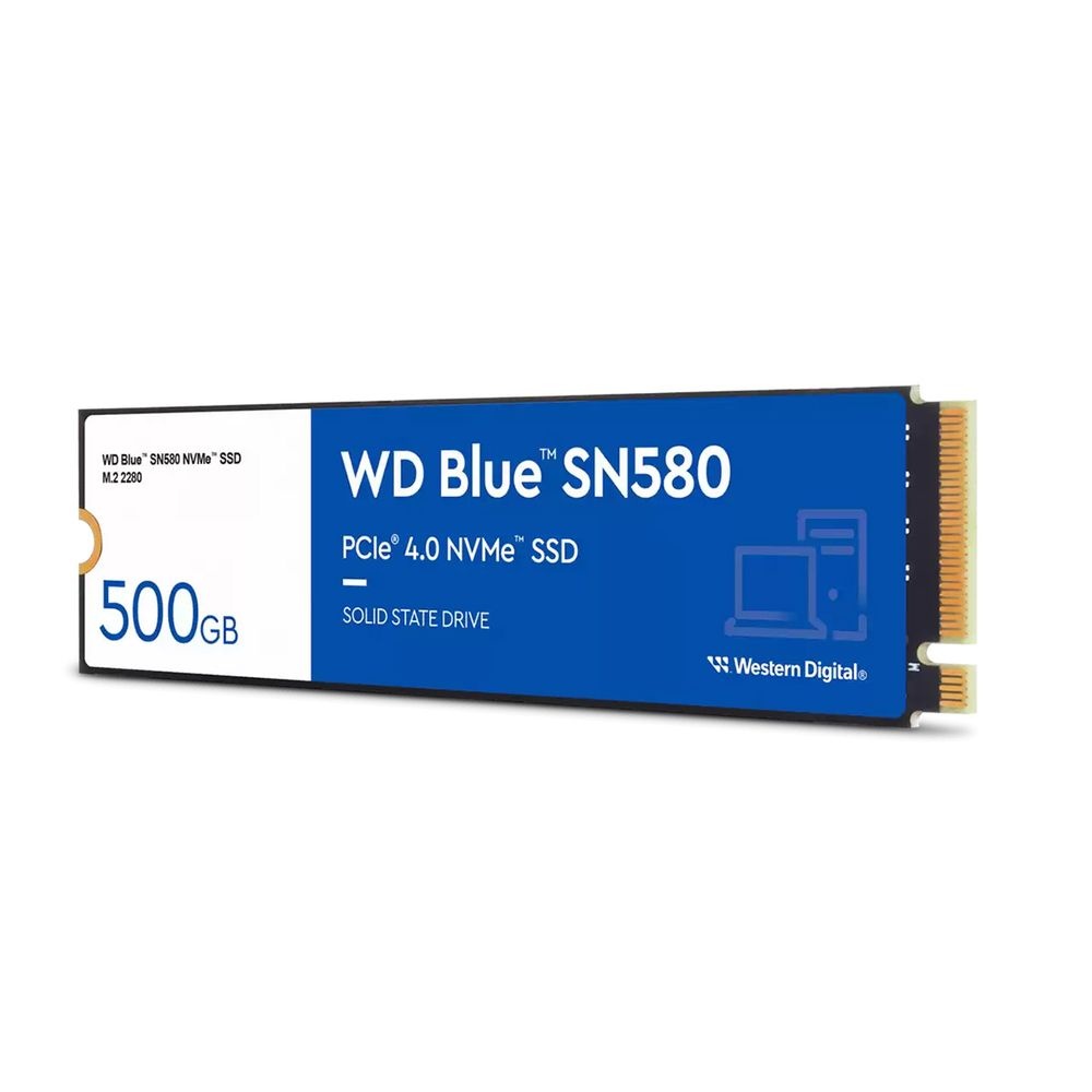 Накопитель SSD WD Blue SN580, 500GB, PCIe 4.0 x4, M.2 2280, NVMe, R/W 4000/3600