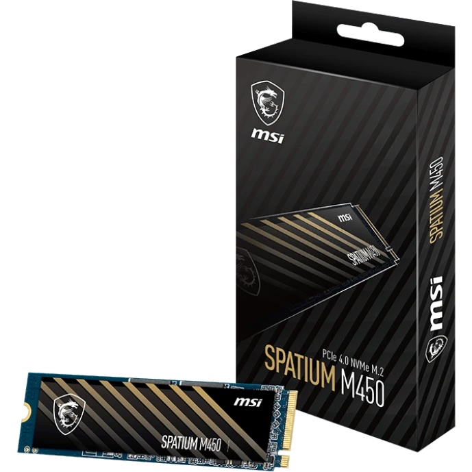 Накопитель SSD MSI SPATIUM M450, 500GB, M.2 2280, PCIe 4.0 x4, NVMe, R/W 3600/2300