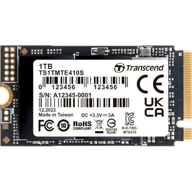 Твердотельный накопитель Transcend SSD MTE410S, 1000GB, M.2(22x42mm), NVMe, PCIe 4x4, 3D TLC, R/W 50