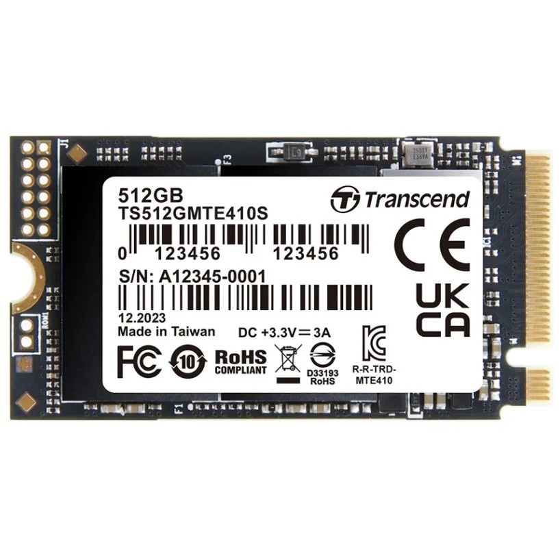Твердотельный накопитель Transcend SSD MTE410S, 512GB, M.2(22x42mm), NVMe, PCIe 4x4, 3D TLC, R/W 500