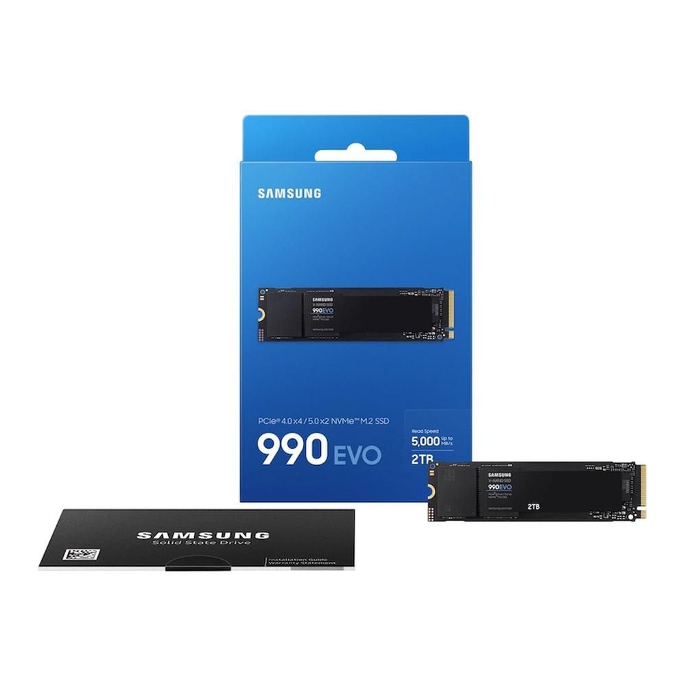 Твердотельный накопитель SSD Samsung M.2 2280 2TB 990 EVO NVMe 2.0, PCIe 4.0 x4, V-NAND
TLC, R/W 500