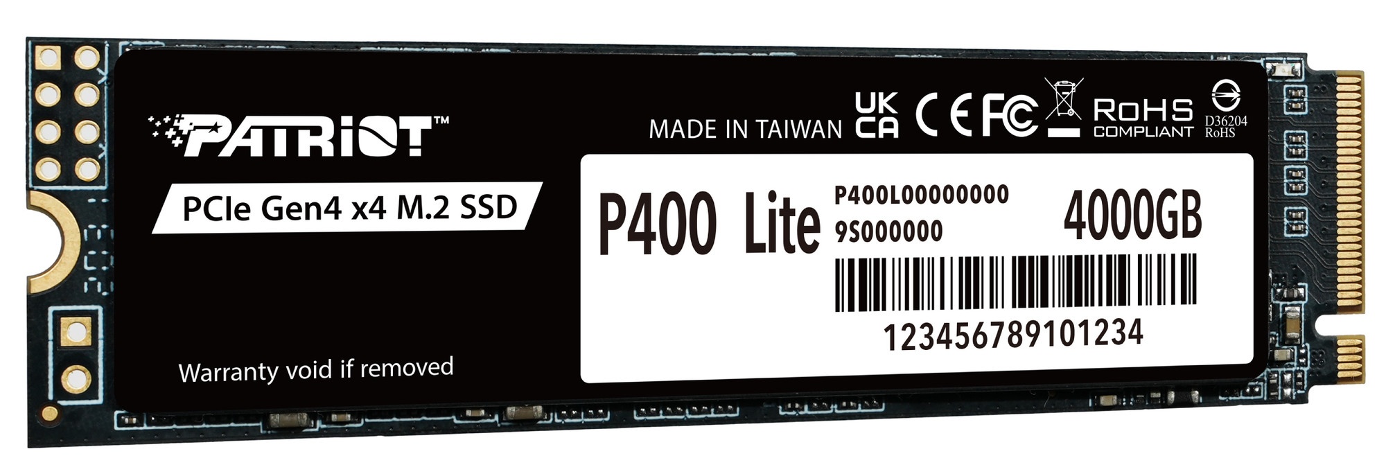 Накопитель SSD Patriot PCIe 4.0 x4 4TB P400LP4KGM28H P400 Lite M.2 2280