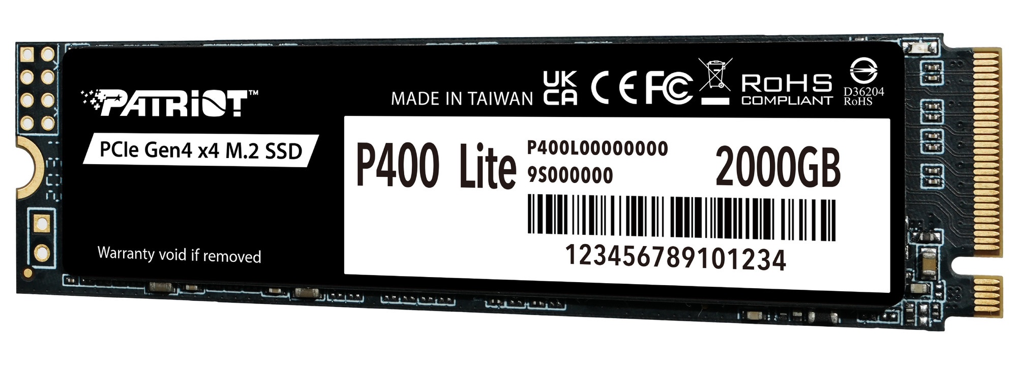 Накопитель SSD Patriot PCIe 4.0 x4 2TB P400LP2KGM28H P400 Lite M.2 2280