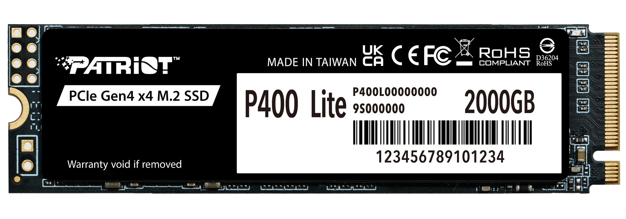 Накопитель SSD Patriot PCIe 4.0 x4 2TB P400LP2KGM28H P400 Lite M.2 2280