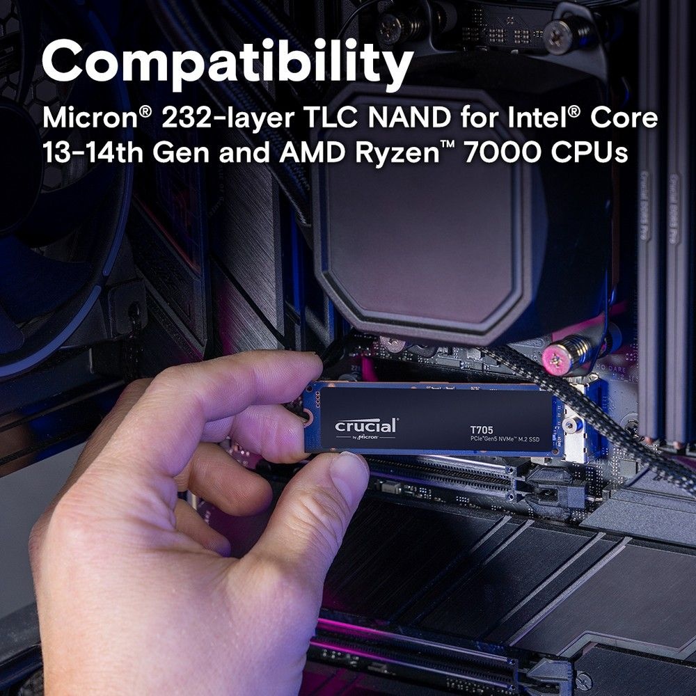 Накопитель SSD Crucial T705 4TB PCIe Gen5 NVMe M.2 SSD CT4000T705SSD3