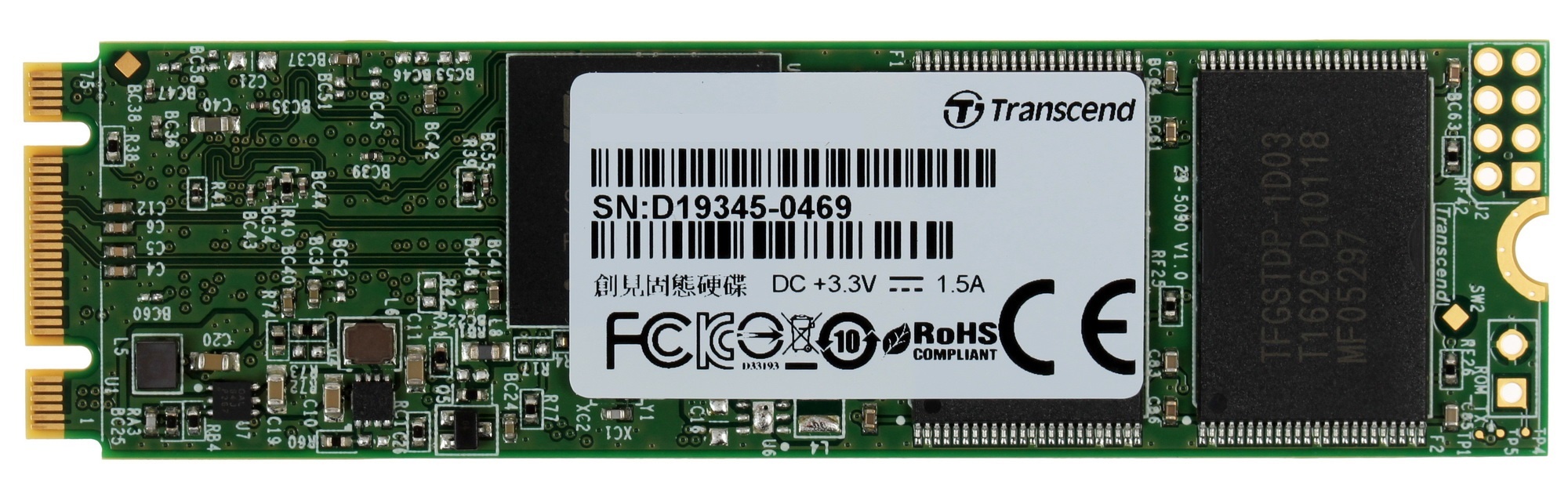 Накопитель SSD Transcend 820S, 120Gb, M.2 2280, SATA3, R/W 500/350