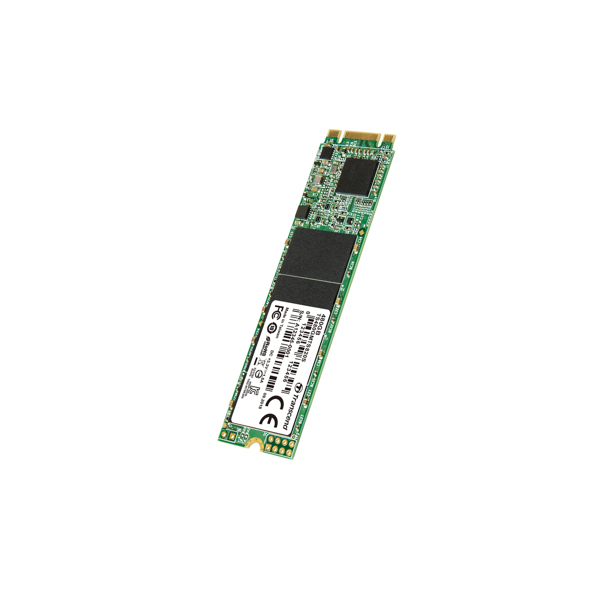 Накопитель SSD 480GB Transcend MTS820, 3D NAND, M.2, SATA III [R/W - 560/520 MB/s]