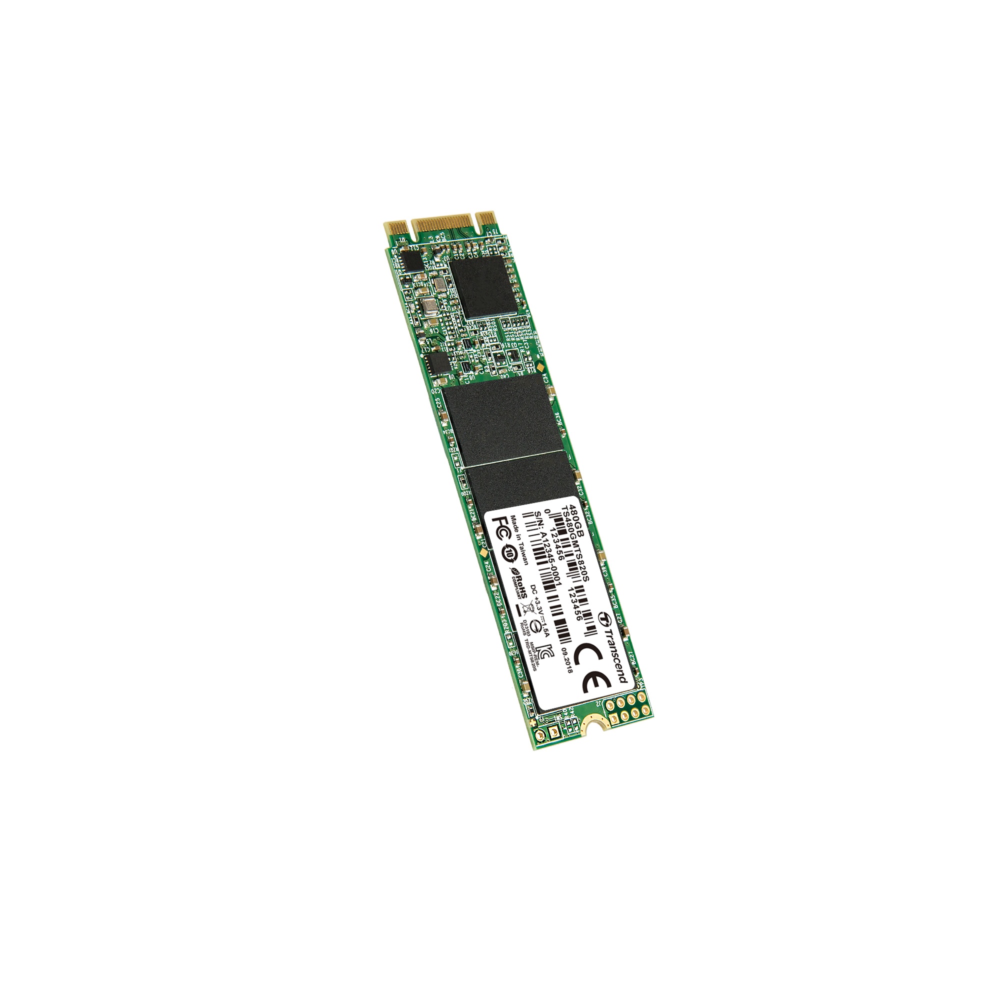 Накопитель SSD 480GB Transcend MTS820, 3D NAND, M.2, SATA III [R/W - 560/520 MB/s]