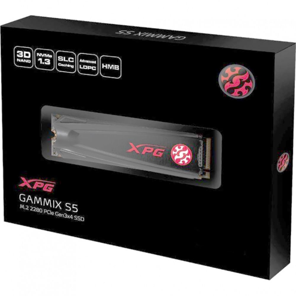 Накопитель SSD ADATA 256Gb, PCI-E 3.0 x4, XPG GAMMIX S5, M.2 2280, R/W 2100/1400Mb/s RET