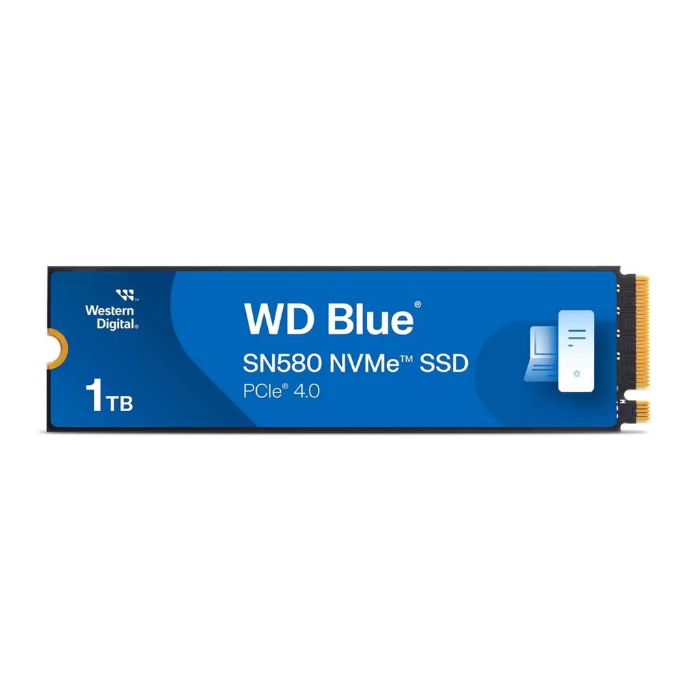 Накопитель SSD WD 1Tb Blue SN580 NVMe, M.2(22x80mm), NVMe, PCIe 3.0 x4, 3D TLC, R/W 3500/3000MB/s, I