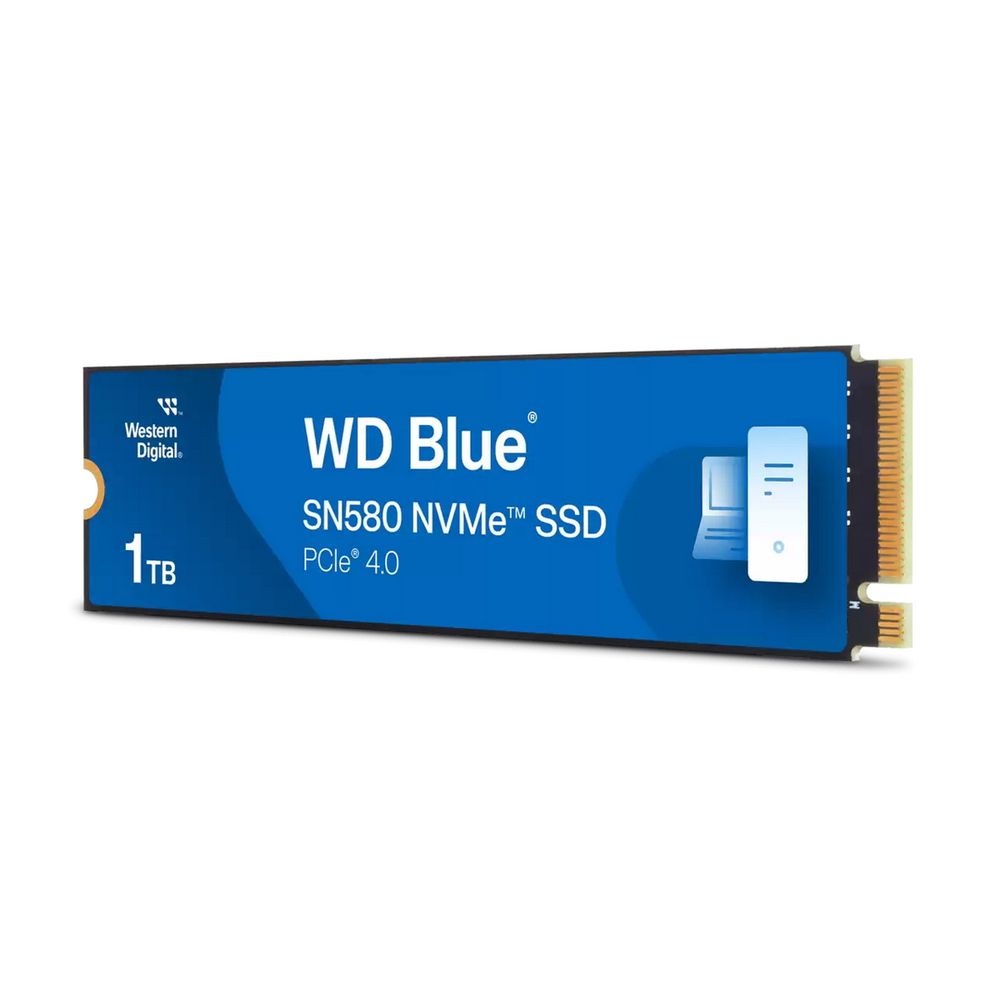 Накопитель SSD WD 1Tb Blue SN580 NVMe, M.2(22x80mm), NVMe, PCIe 3.0 x4, 3D TLC, R/W 3500/3000MB/s, I