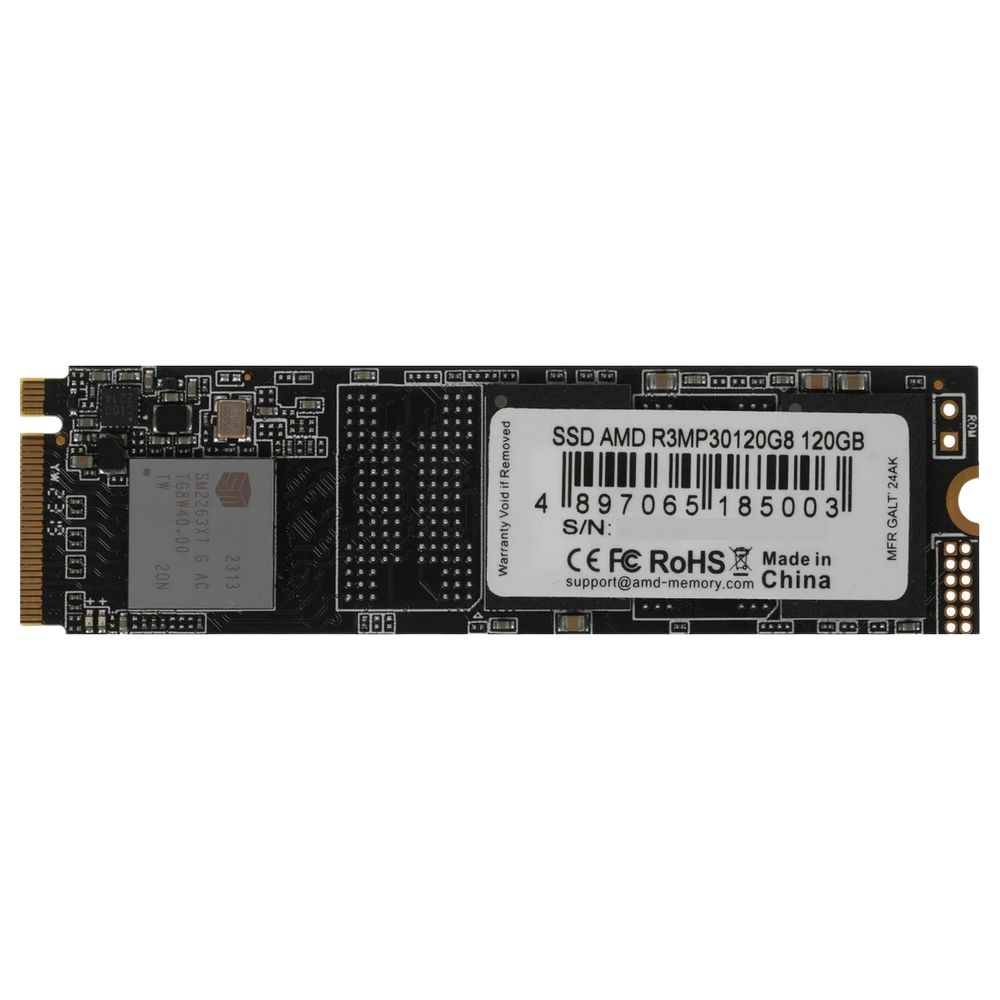 Накопитель SSD AMD Radeon R3MP30120G8, 120Gb, M.2 2280, PCIe 3.0 x4, NVMe, R/W 1800/1250