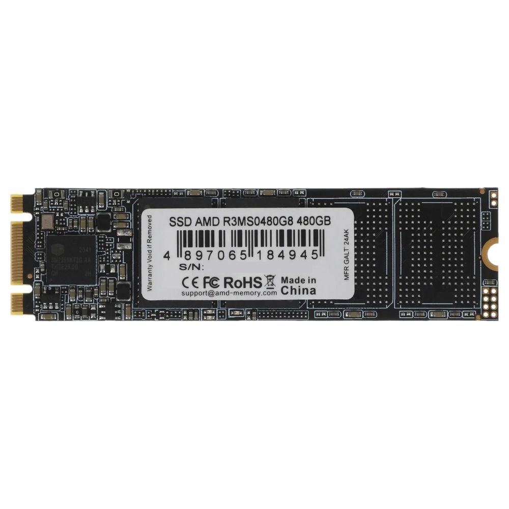 Накопитель SSD AMD Radeon R3MS0480G8, 480Gb, M.2 2280, SATA, R/W 550/480