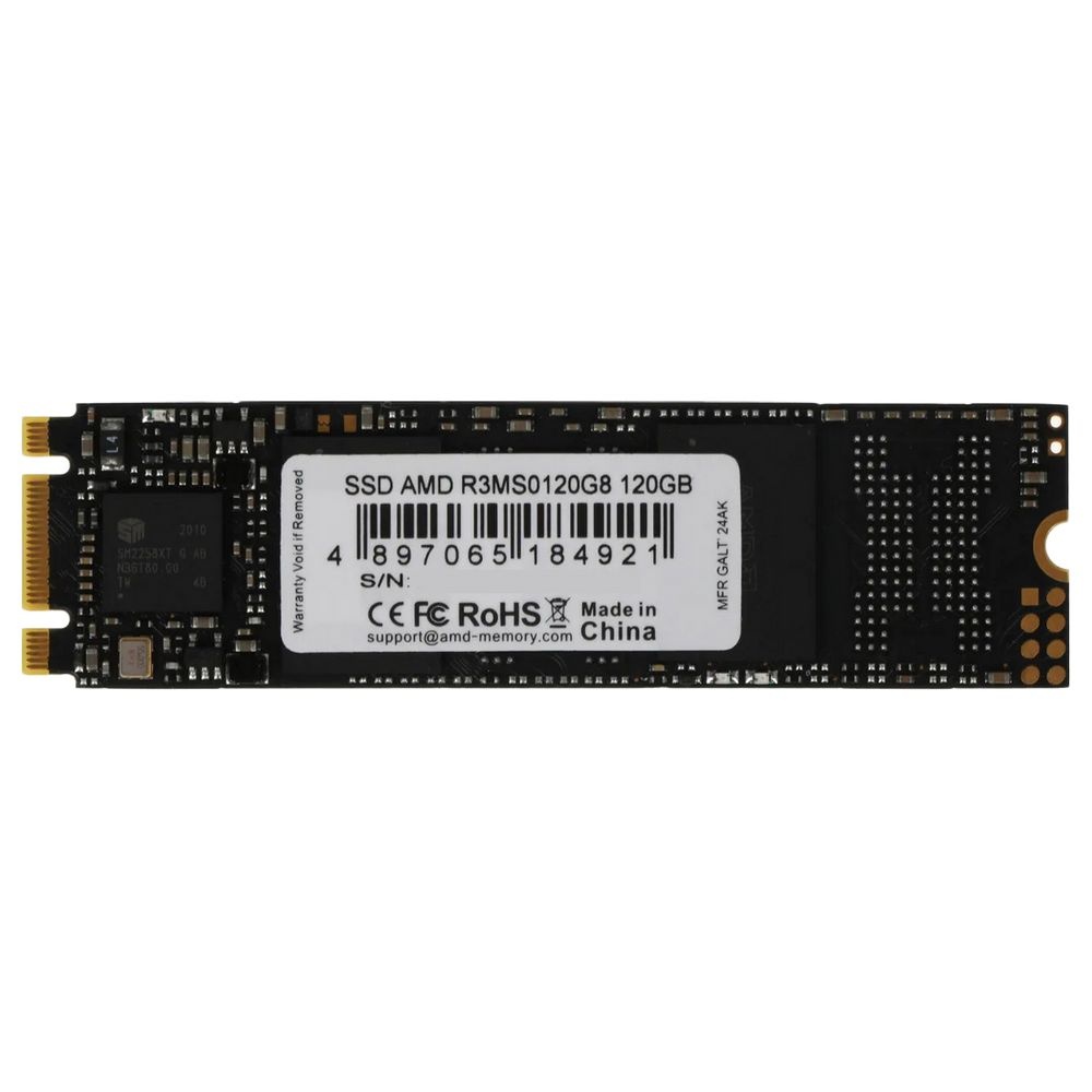 Накопитель SSD AMD Radeon R3MS0120G8, 120Gb, M.2 2280, SATA, R/W 520/450