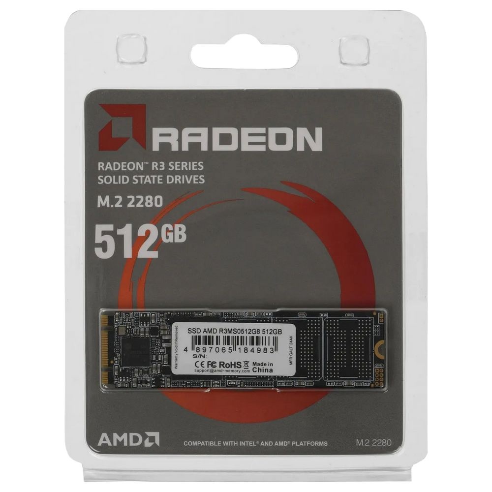 Накопитель SSD AMD SATA 512GB R3MS0512G8 Radeon mSATA