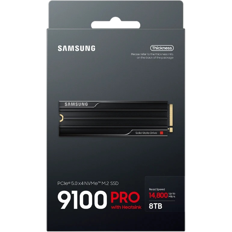 Твердотельный накопитель SSD Samsung M.2 2280 8TB 9100 PRO PCIe Gen5x4 with NVMe, V NAND TLC (V8) In