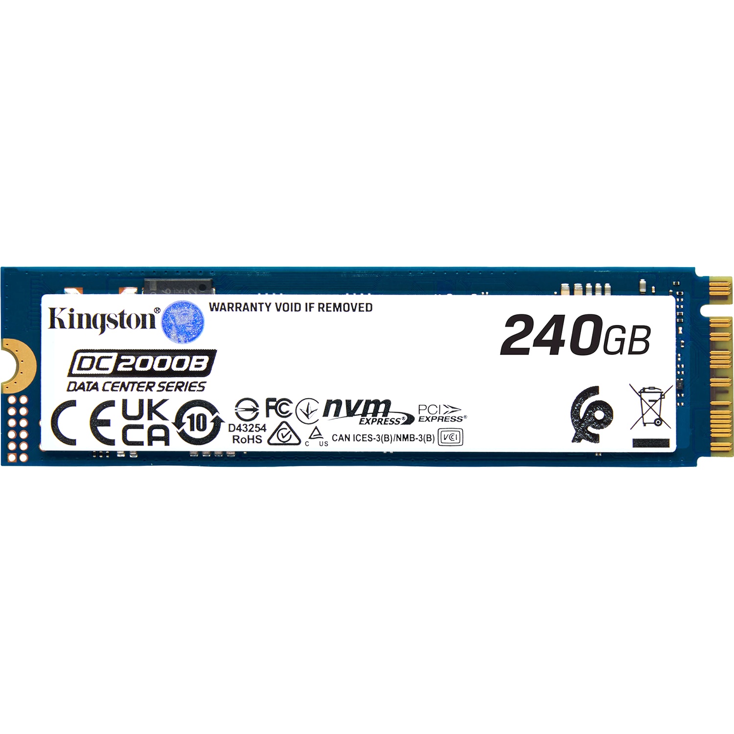 Твердотельный накопитель Kingston SSD DC2000B 240GB, M.2 22x80mm, NVMe, PCIe Gen 4x4, 3D TLC, R/W 45