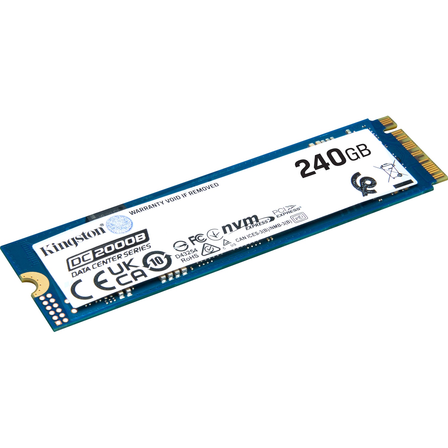 Твердотельный накопитель Kingston SSD DC2000B 240GB, M.2 22x80mm, NVMe, PCIe Gen 4x4, 3D TLC, R/W 45
