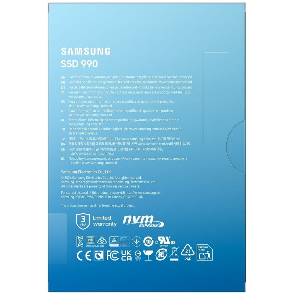 Твердотельный диск 1TB Samsung 990, M.2, PCI-E 4.0 x4, V-NAND TLC [R/W - 7150/6450 MB/s]