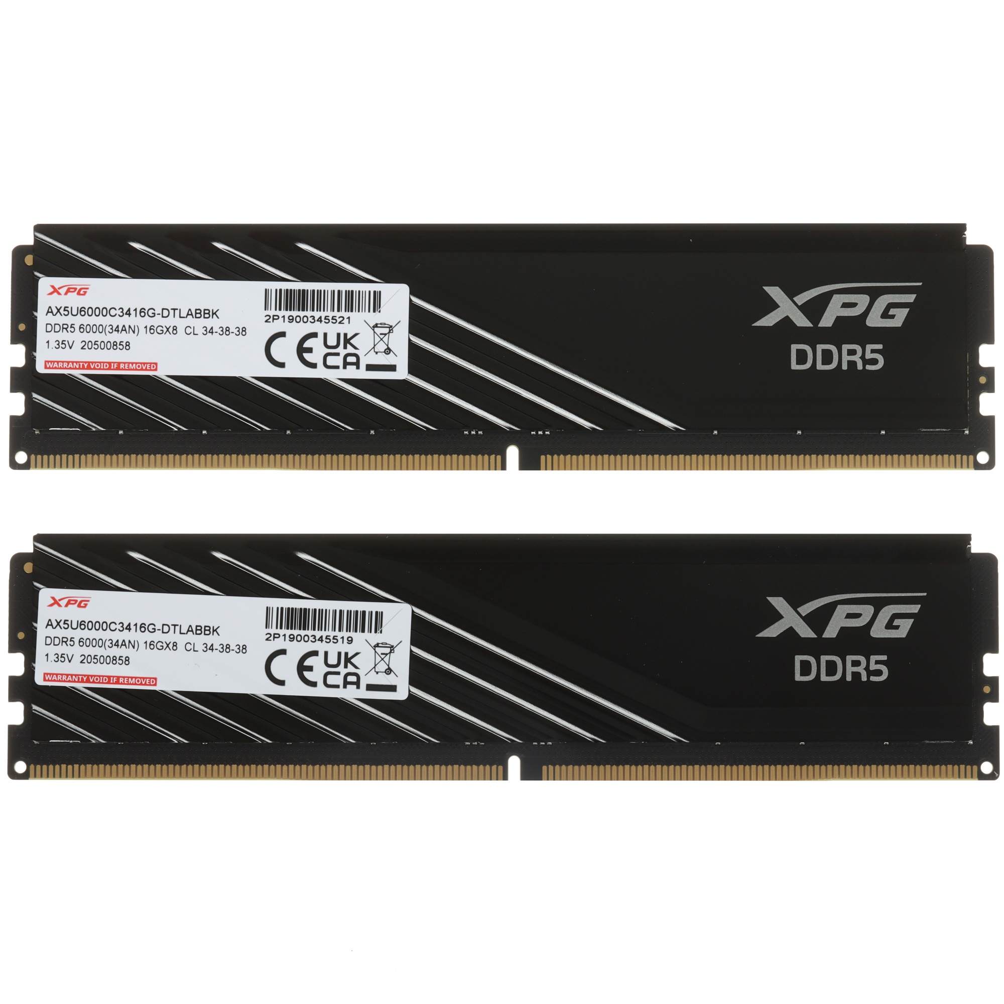 Оперативная память XPG Lancer Blade Black, DDR5, 32GB (2x16GB), 6000MHz, CL34, с радиатором, черный
