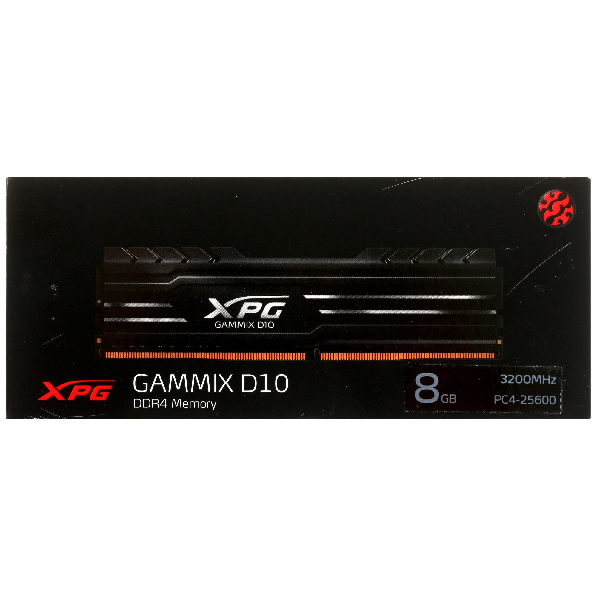 Оперативная память XPG Gammix D10, DDR4, 8GB (1x8GB), 3200MHz, CL16, UDIMM, с радиатором, черный