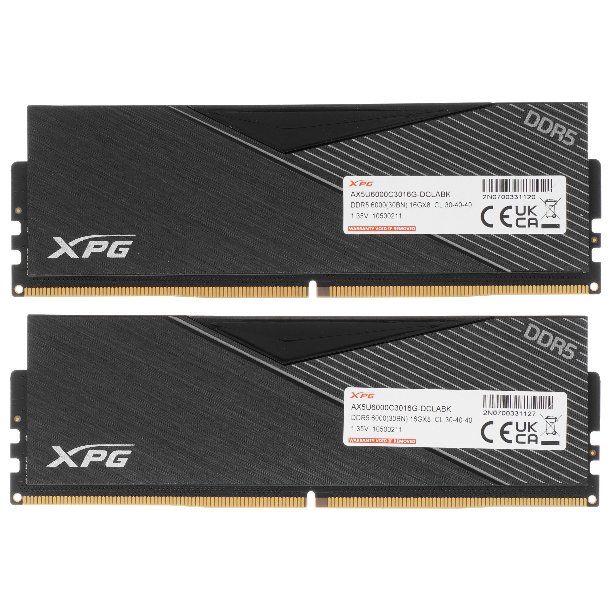 Оперативная память XPG Lancer, DDR5, 32GB (2x16GB), 6000MHz, CL30, с радиаторами, черный